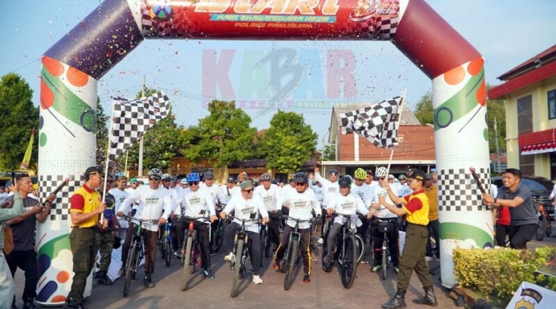 Sambut Hari BhayangKara ke 80 POLRES Pasuruan Gelar GOWES Sehat Bersama ULAMA, UMAROH serta MASYARAKAT