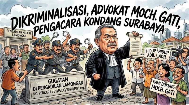 ADVOKAT Moch. GATI Diduga DIKRIMINALISASI, Kini PENGACARA Kondang SuraBaya RESMI Daftarkan Gugatan PERDATA di PN Lamongan